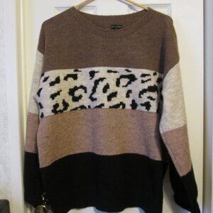 Coco + Carmen Women's Color Block Pullover Sweater Size L/XL